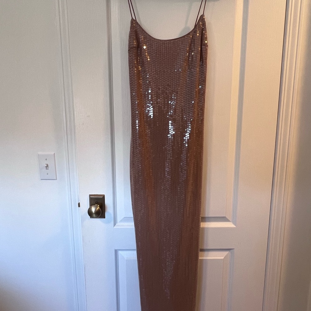 Reformation Pink Slip Midi Dress Spaghetti Strap Cocktail - Picture 8 of 9